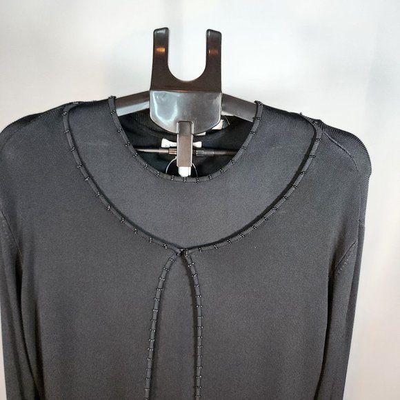 Jessica Ash Black Twin Sweater Set With Accent Black Beading Size XL. New W Tag - Picture 13 of 13